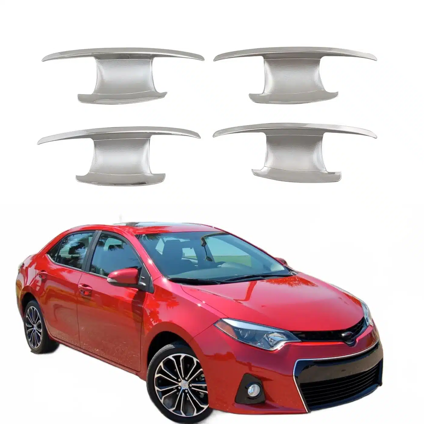 Chrome Exterior Door Handle Bowl Cover Trim Compatible with Toyota Corolla 2014 American Version