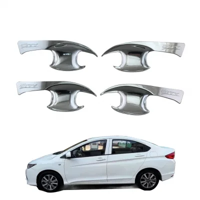 Exterior Door Handle Bowl Cover Trim for Honda City 2014-2019, Chrome Plated ABS Protectors Exterior Door Handle Bowl Cover Trim for Honda City 2014-2019, Chrome Plated ABS Protectors
