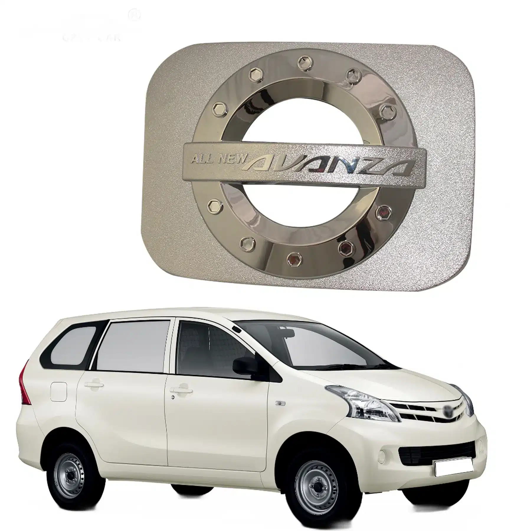 Chrome Exterior Gas Tank Cover Trim for 2012 Toyota Avanza, ABS Fuel Tank Cap Protection Accent