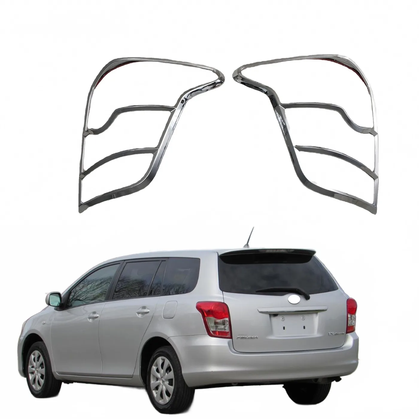 Rear Tail Light Covers Trim for Toyota Corolla Fielder NZE141 Chrome ABS Rear Lamp Guard Frame Decoration