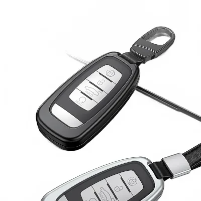 Full Protection Aluminum Alloy Car Key Fob Cover for FAW Hongqi H5 Key Shell Case with Keychain Full Protection Aluminum Alloy Car Key Fob Cover for FAW Hongqi H5 Key Shell Case with Keychain