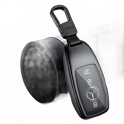 Zinc Aluminum Alloy Remote Key Fob Cover with Metal Buckle Case Protector for Mercedes-Benz A C E S Class Zinc Aluminum Alloy Remote Key Fob Cover with Metal Buckle Case Protector for Mercedes-Benz A C E S Class