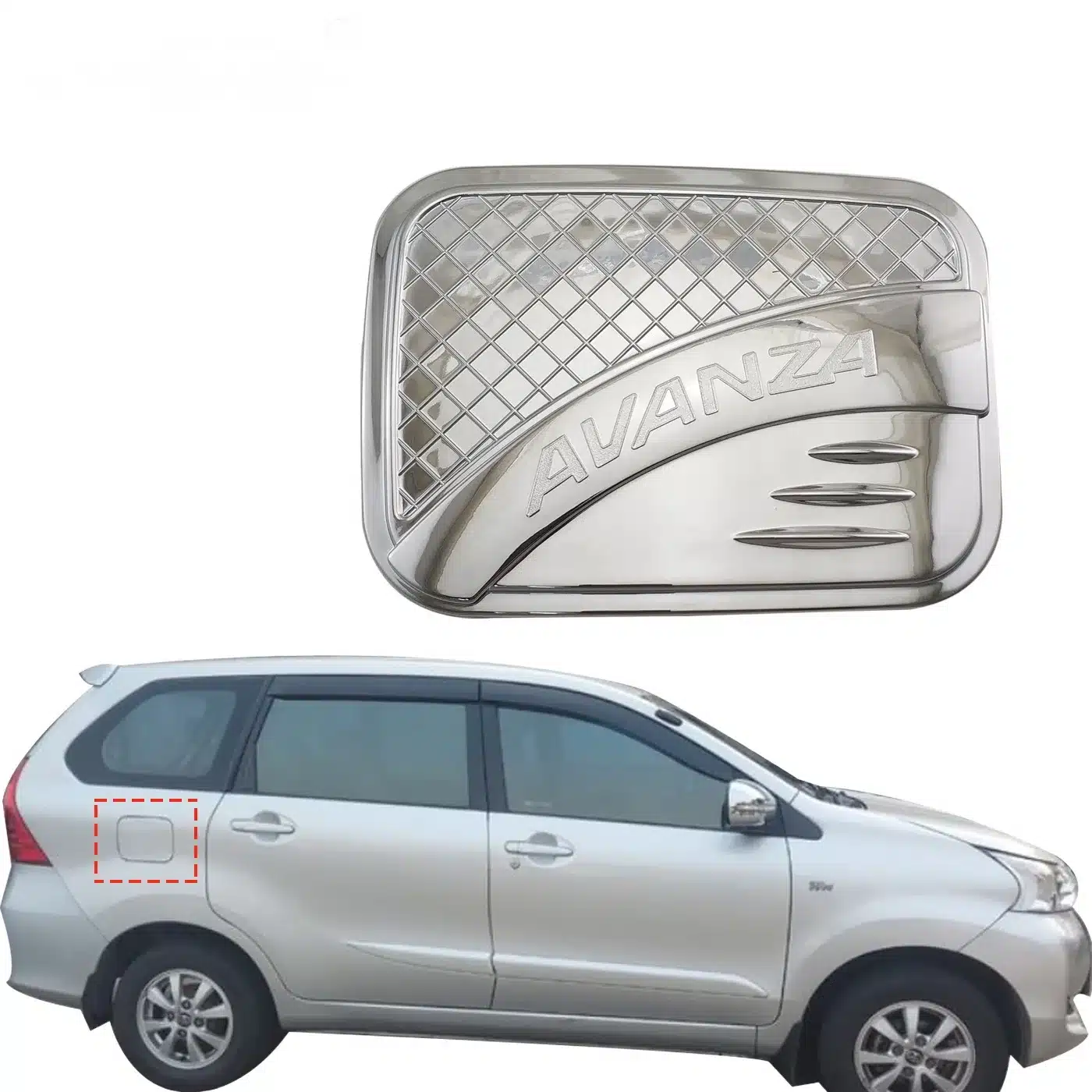 Fuel Tank Cap Cover Exterior Decoration Trim ABS Chrome for Toyota Avanza 2016