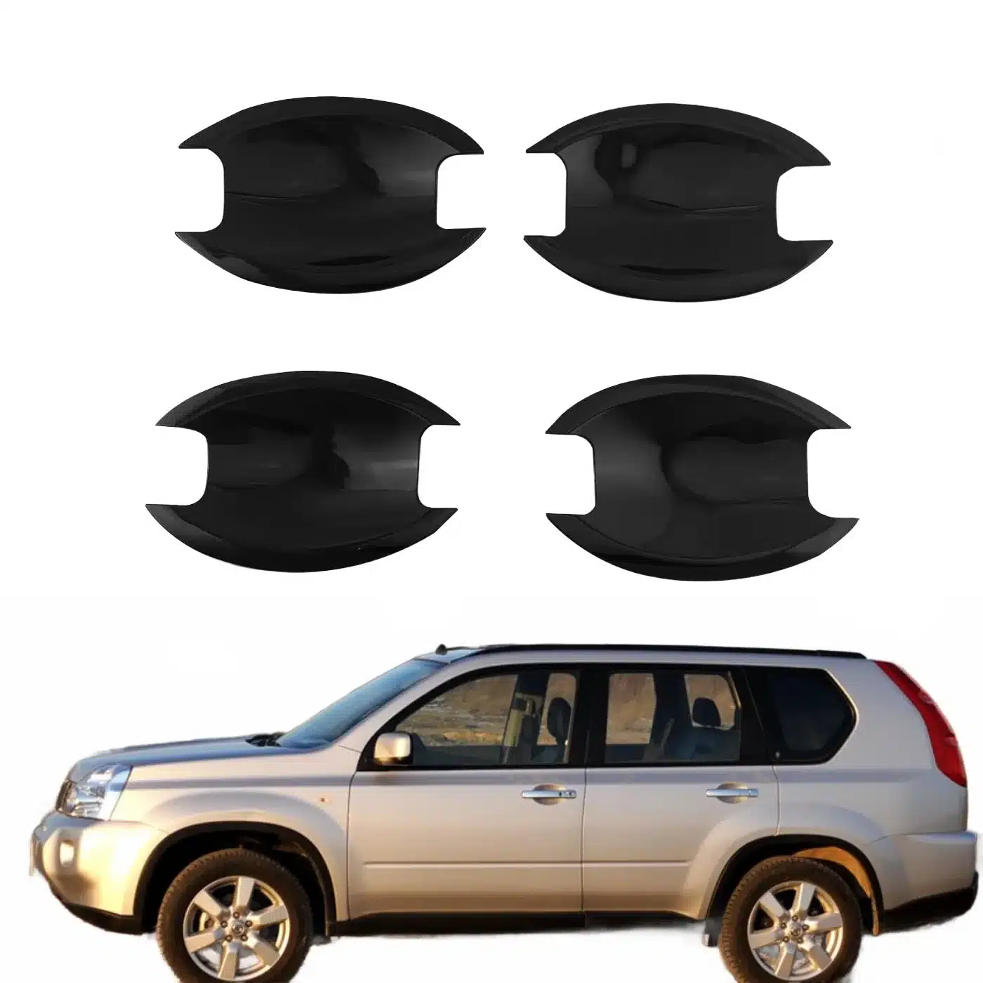 Real Carbon Fiber Texture Door Bowl Cover Trim for Nissan X-Trail T33 2008-2013
