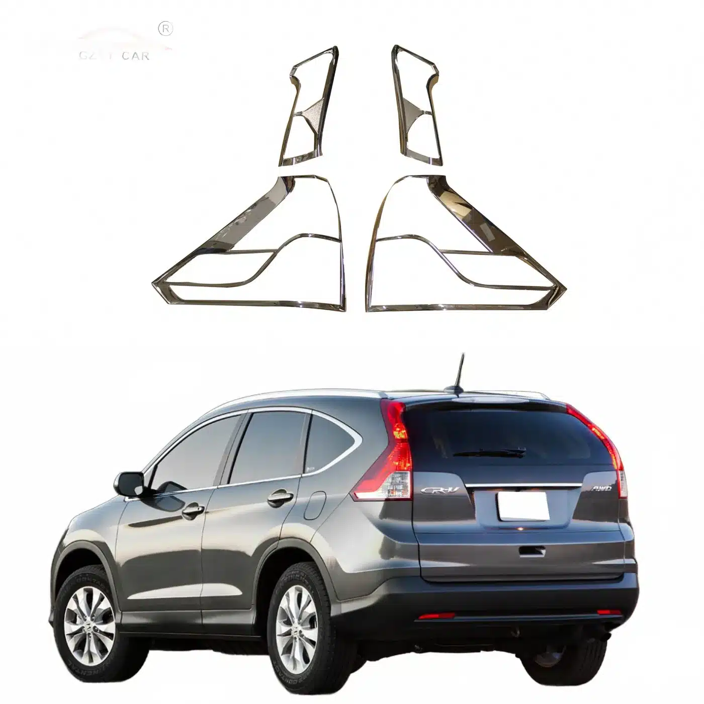 Chrome Rear Taillight Trim Cover Scuff Guard Protector for Honda CR-V 2012 Model