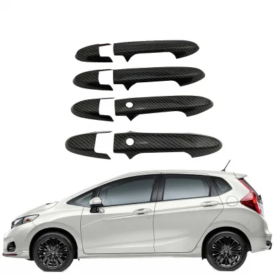 Carbon Fiber Texture Door Handle Covers for Honda Fit 2014-2019 External Decoration Trim