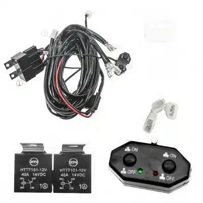 Dual-Color LED Fog Light Controller Cable Harness with Wireless Remote, Universal High Low Beam Switch Control Wire 1-to-2 Extension Dual-Color LED Fog Light Controller Cable Harness with Wireless Remote, Universal High Low Beam Switch Control Wire 1-to-2 Extension