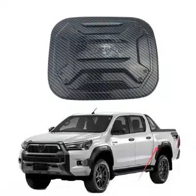 Carbon Fiber Style Fuel Tank Cover Trim for Toyota Hilux Revo 4WD 2021 Carbon Fiber Style Fuel Tank Cover Trim for Toyota Hilux Revo 4WD 2021