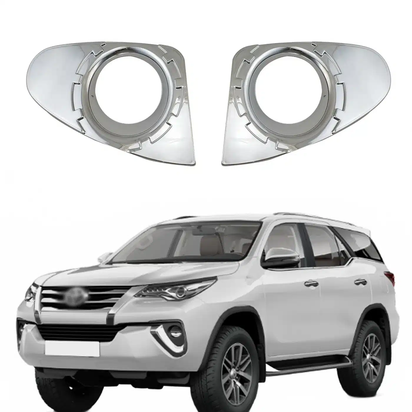 Chrome Front Fog Light Cover Trim for 2016 Fortuner Front Bumper Fog Lamp Bezel Garnish