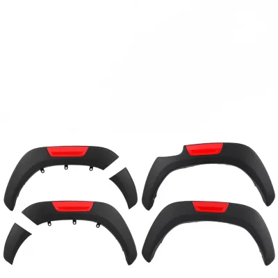 Matte Black Fender Flares with Reflector Set for Toyota Hilux REVO 2015-2021 Pickup Off-Road Wheel Arch Extension Matte Black Fender Flares with Reflector Set for Toyota Hilux REVO 2015-2021 Pickup Off-Road Wheel Arch Extension