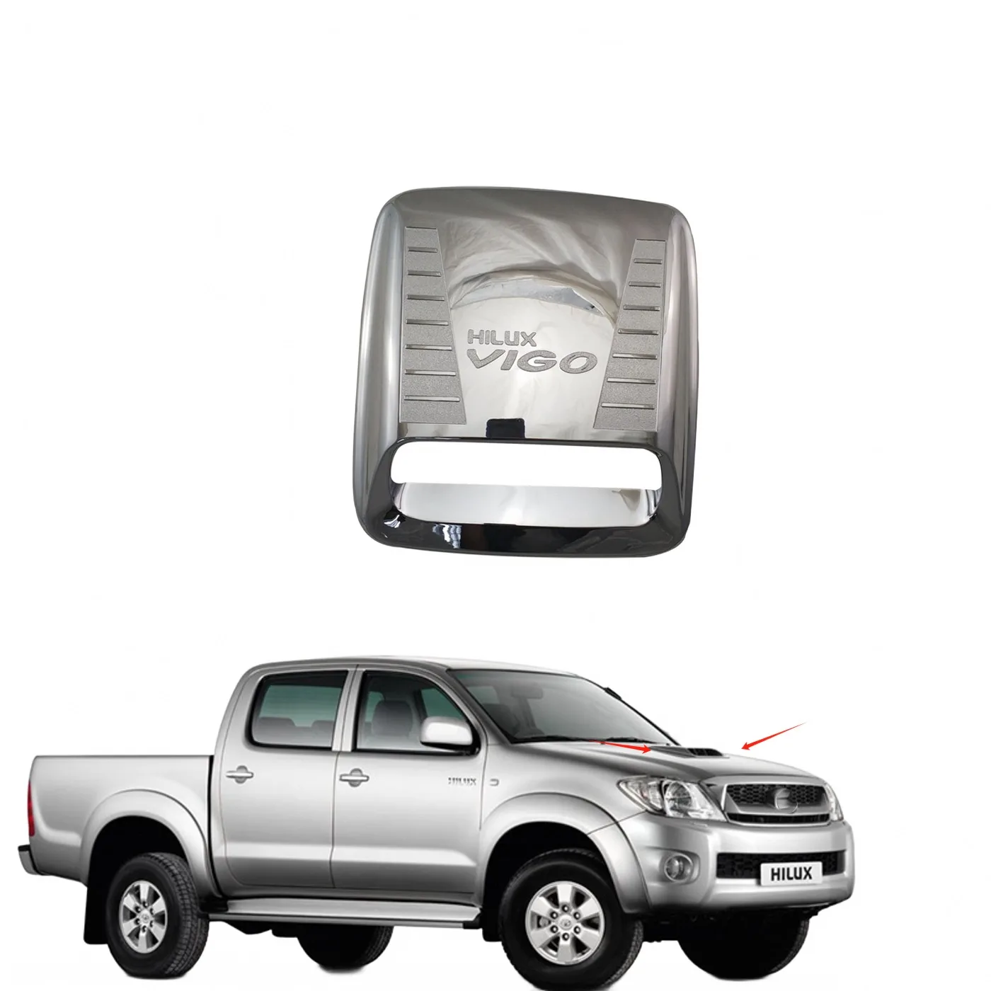 Engine Hood Air Vent Grille Intake Cover Bonnet Guard for Toyota Hilux Vigo 2005-2011