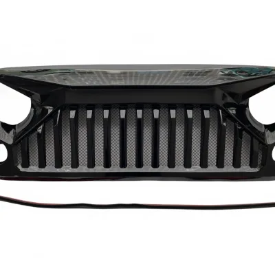 Front Angry Eye Grille with Mesh Screen Gloss Black for 2007-2017 Jeep Wrangler JK Off-Road Front Angry Eye Grille with Mesh Screen Gloss Black for 2007-2017 Jeep Wrangler JK Off-Road