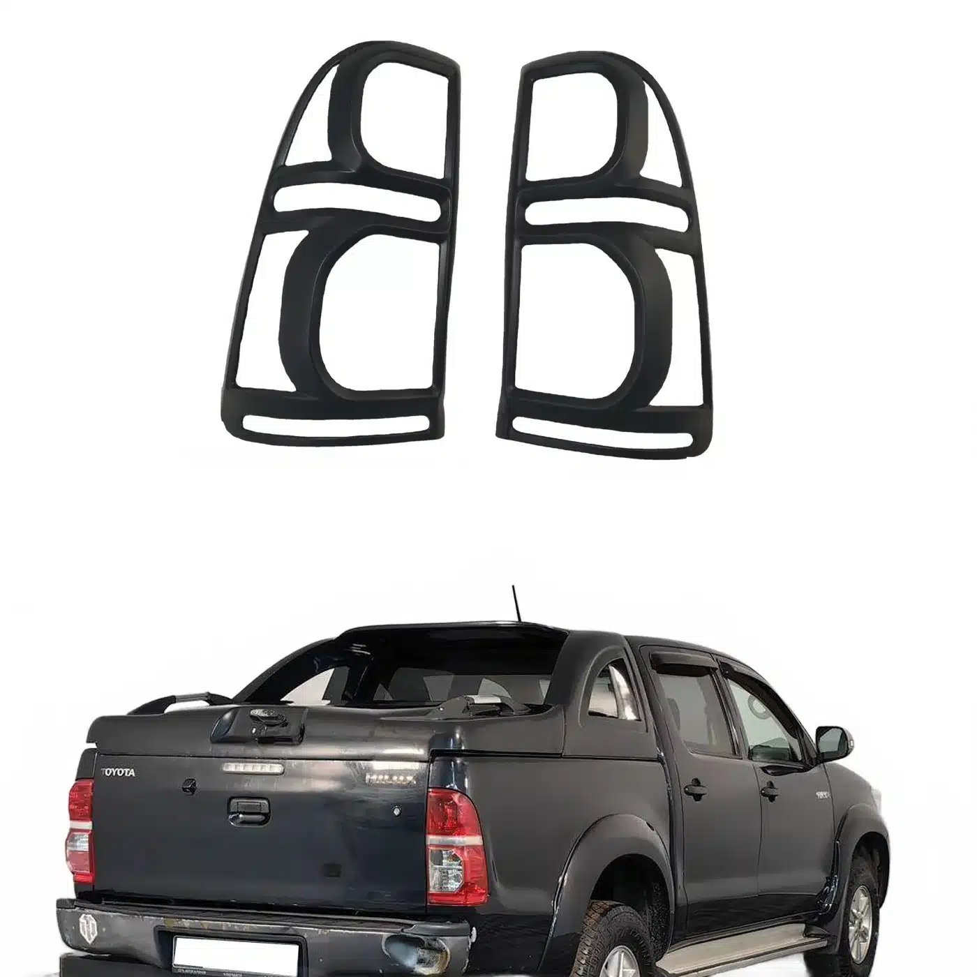 Matte Black Rear Tail Light Cover Trim Bezels for Toyota Hilux Vigo 2012-2014