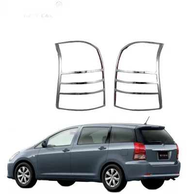 Chrome Taillight Trim Covers for Toyota Wish 2003-2009 Rear Light Bezel Protector ABS Exterior Trim