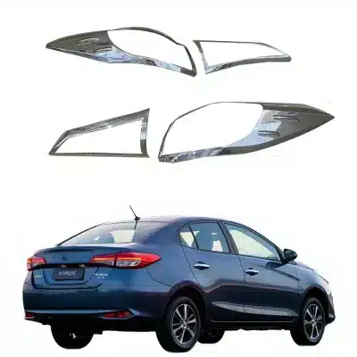 Chrome Exterior Front and Rear Light Cover Trim Set for Toyota Vios and Yaris 2019 Chrome Exterior Front and Rear Light Cover Trim Set for Toyota Vios and Yaris 2019