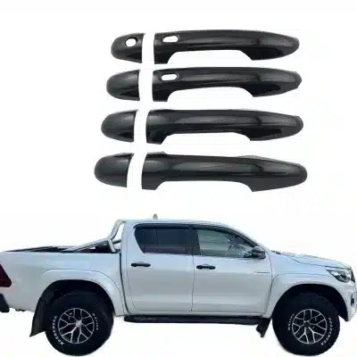Gloss Black Door Handle Cover Trim for Toyota Hilux Revo Exterior Enhancement Gloss Black Door Handle Cover Trim for Toyota Hilux Revo Exterior Enhancement