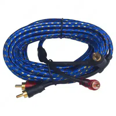 5M Car Subwoofer Audio Cable 2RCA Male to 2RCA Male Stereo Amplifier Signal Wire with Right Angle Connectors