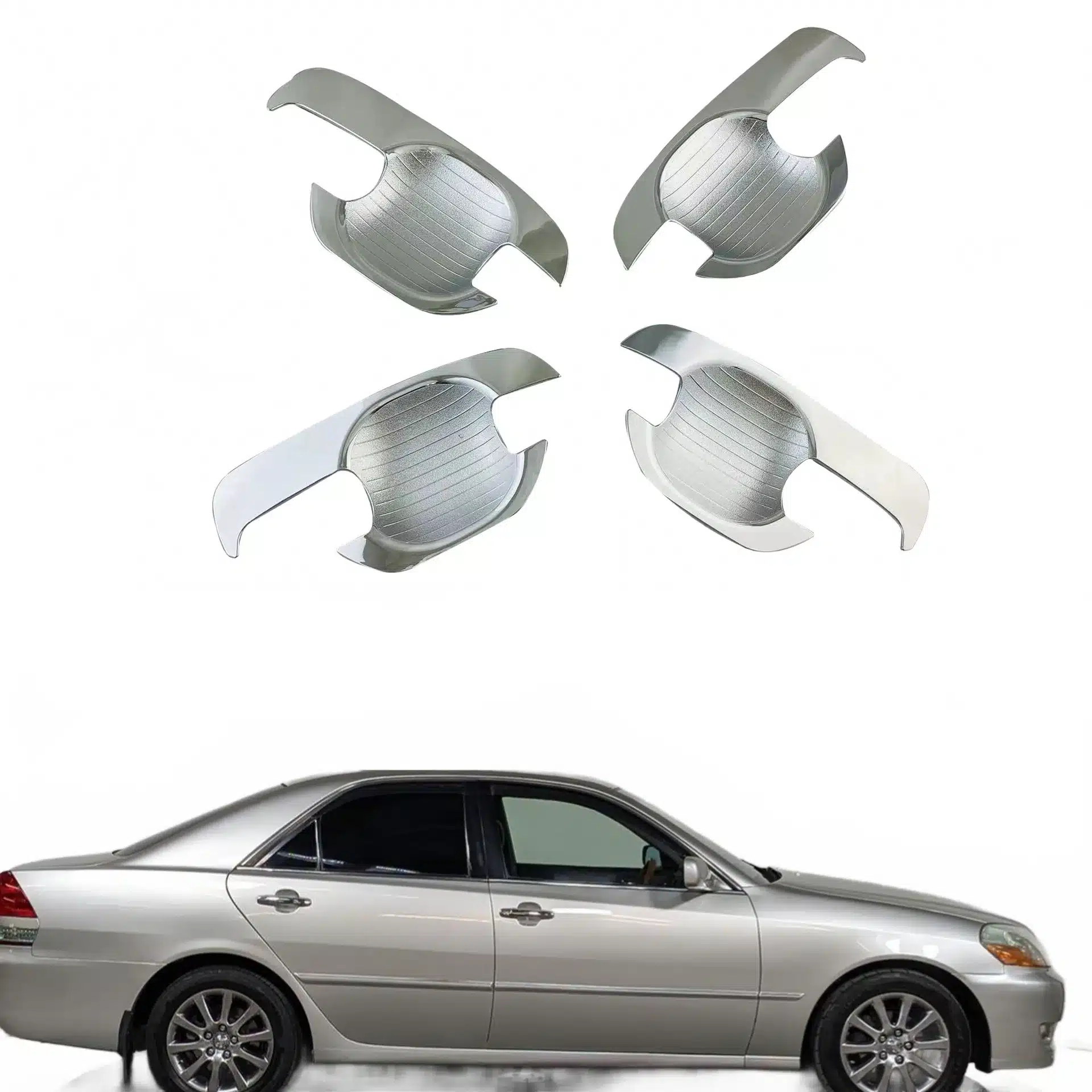 Chrome Exterior Door Handle Bowl Protector Cover for Toyota Mark II GX110 JZX110