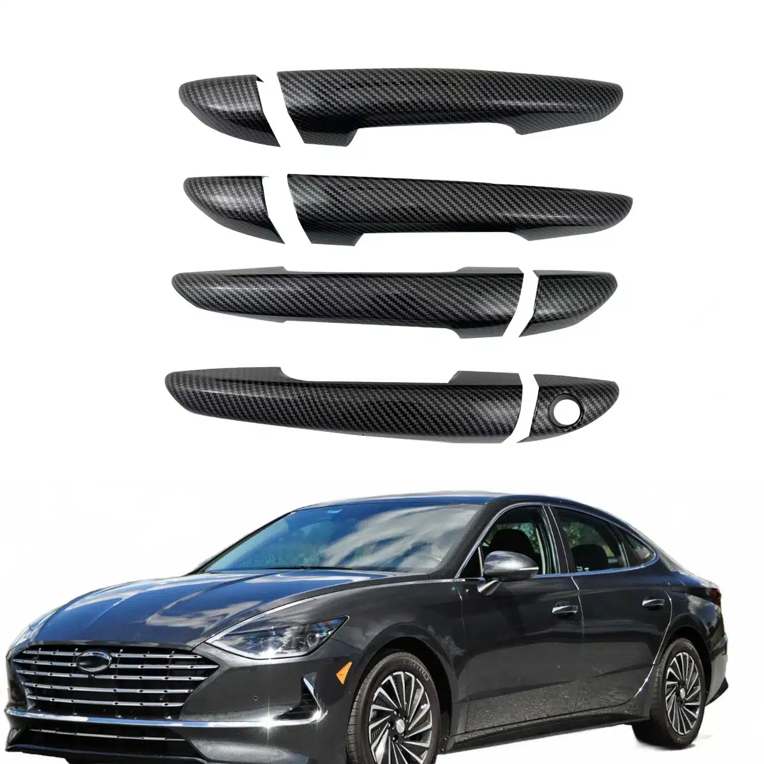 Chrome Exterior Door Handle Cover Trim for 2015-2019 Hyundai Sonata 9th Gen