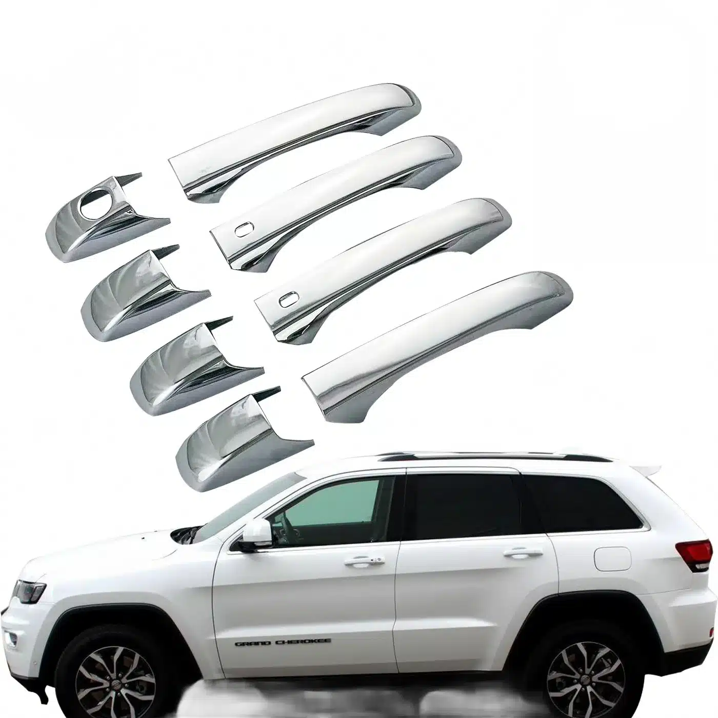 Chrome Exterior Door Handle Covers for Jeep Grand Cherokee 2011-2020 and Dodge Durango