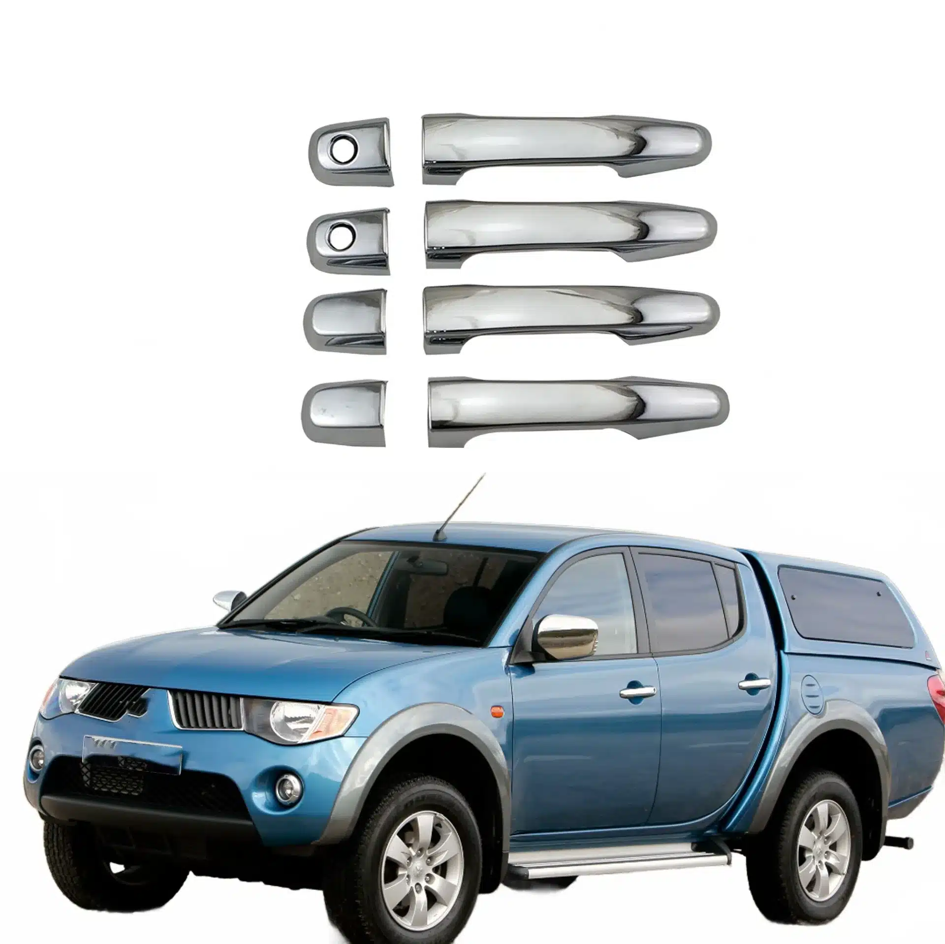 Exterior Door Handle Cover Set ABS Chrome Trim for Mitsubishi L200 Triton Pajero 2005-2014