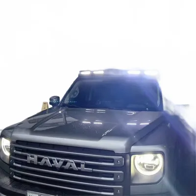 Off-Road Roof Light Bar Kit, Injection Molded Shell Spotlight Replacement for Haval Raptor, Defender Style Auxiliary Driving Lamp Off-Road Roof Light Bar Kit, Injection Molded Shell Spotlight Replacement for Haval Raptor, Defender Style Auxiliary Driving Lamp