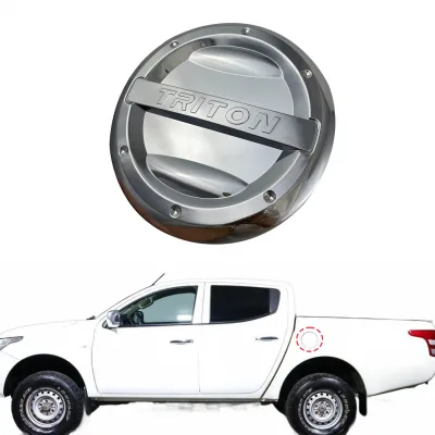 Fuel Tank Gas Cap Cover Trim ABS Chrome Exterior Decor Compatible with Triton L200 2008-2016 Fuel Tank Gas Cap Cover Trim ABS Chrome Exterior Decor Compatible with Triton L200 2008-2016