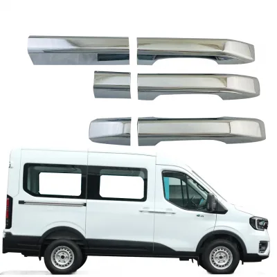 Exterior Door Handle Cover Trim Kit for Ford Transit T8 2023 Chrome Silver Finish Exterior Door Handle Cover Trim Kit for Ford Transit T8 2023 Chrome Silver Finish