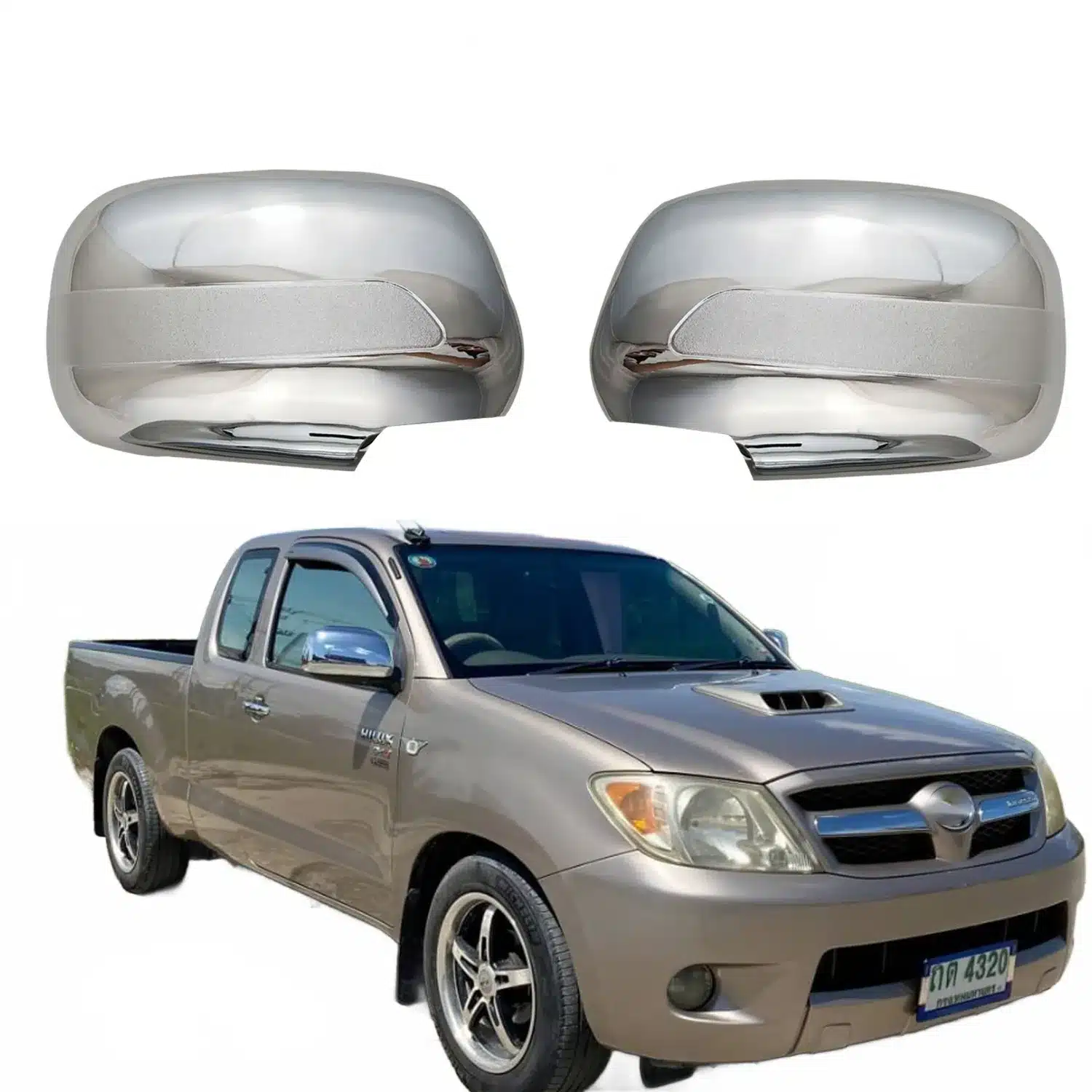 Chrome Plated ABS Side Rear Mirror Cover Housing for Toyota Hilux Vigo Innova Fortuner 2005-2012 Left and Right