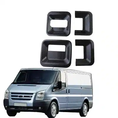 Carbon Fiber Style Exterior Door Handle Cover Trim for Ford Transit MK6 MK7 2000-2014 Carbon Fiber Style Exterior Door Handle Cover Trim for Ford Transit MK6 MK7 2000-2014
