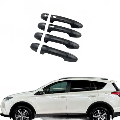 Exterior Door Handle Cover Trim Kit Gloss Black for Toyota RAV4 2015-2018 Exterior Door Handle Cover Trim Kit Gloss Black for Toyota RAV4 2015-2018