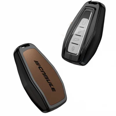Genuine Leather Car Key Fob Cover Case with Keychain for Geely Boyue Emgrand GS GL Binrui Binyue Vision X6 X3 Borui Genuine Leather Car Key Fob Cover Case with Keychain for Geely Boyue Emgrand GS GL Binrui Binyue Vision X6 X3 Borui
