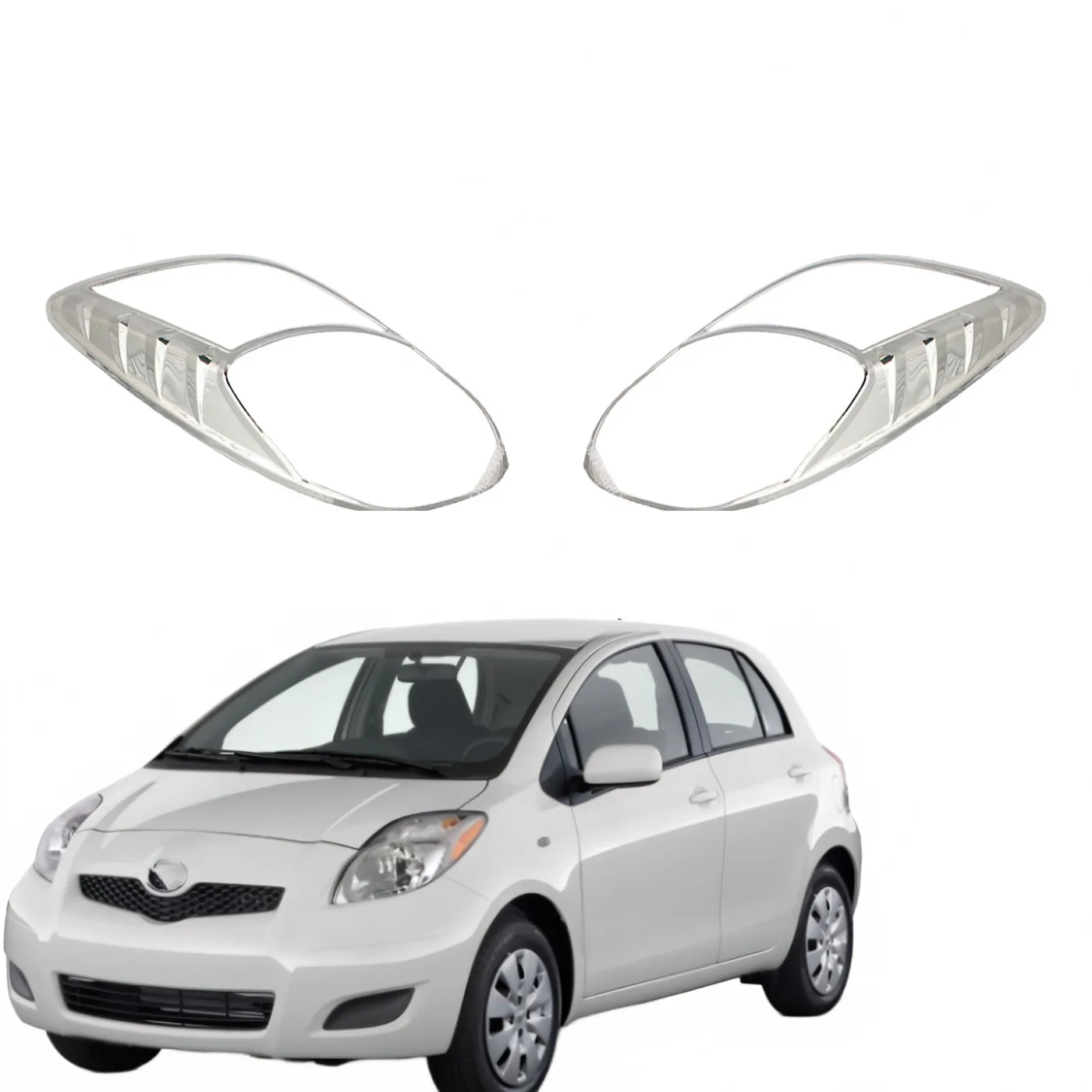Front Headlight Cover Trim for Toyota Yaris 2008 Chrome ABS Chrome Decorative Bezel Frame
