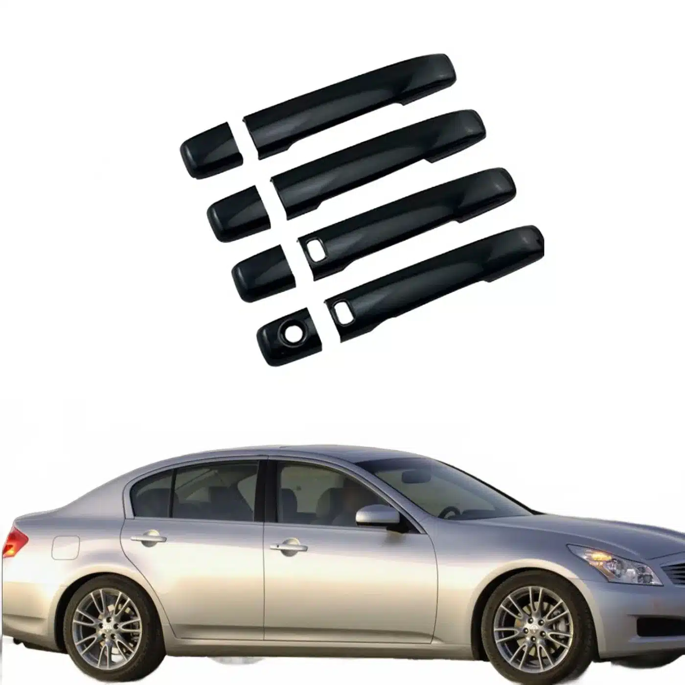 Gloss Black Exterior Door Handle Cover Trim Kit for Infiniti G25 G35 G37 2008-2013