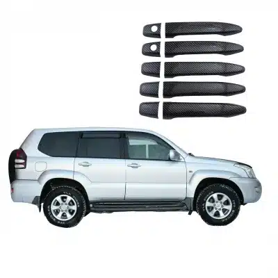 Carbon Fiber Style Door Handle Covers for Toyota Land Cruiser Prado FJ120 2003-2009, 5-Door Set Carbon Fiber Style Door Handle Covers for Toyota Land Cruiser Prado FJ120 2003-2009, 5-Door Set