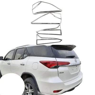 Rear Tail Light Cover Trim ABS Electroplated Exterior Accent Compatible with Toyota Fortuner 2016-Present Rear Tail Light Cover Trim ABS Electroplated Exterior Accent Compatible with Toyota Fortuner 2016-Present