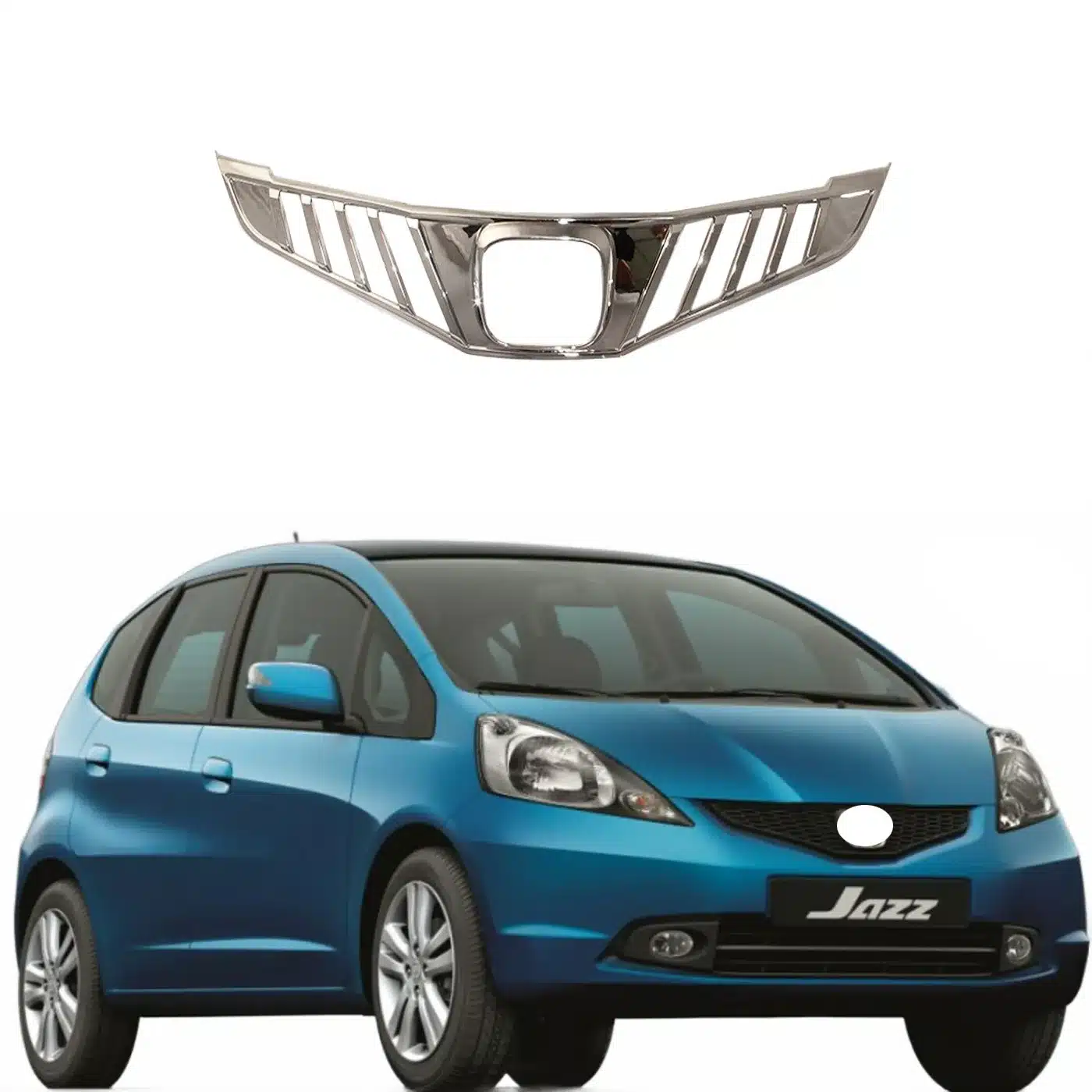 Chrome Plated ABS Front Center Grille Trim Cover for Honda Fit Jazz 2008