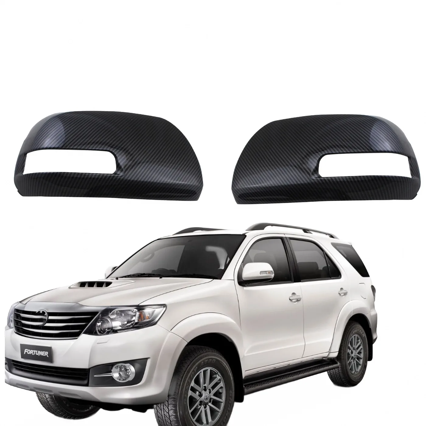 Carbon Fiber Pattern Rear View Mirror Covers for Hilux Vigo Innova Fortuner 2005-2015