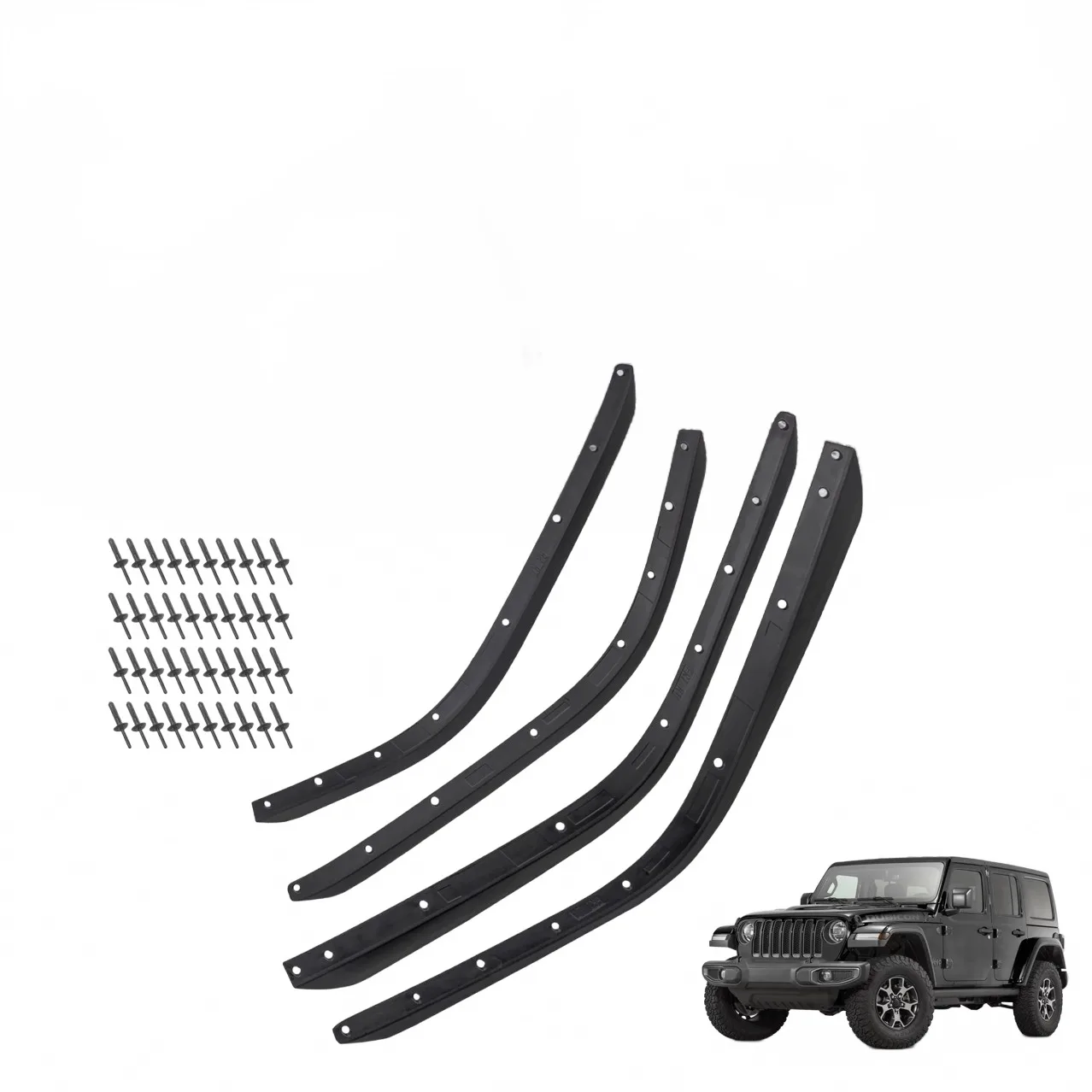 Widened Wheel Fender Flare Extensions for 2018-2025 Jeep Wrangler JL, High Clearance Wide Body Trim Kit