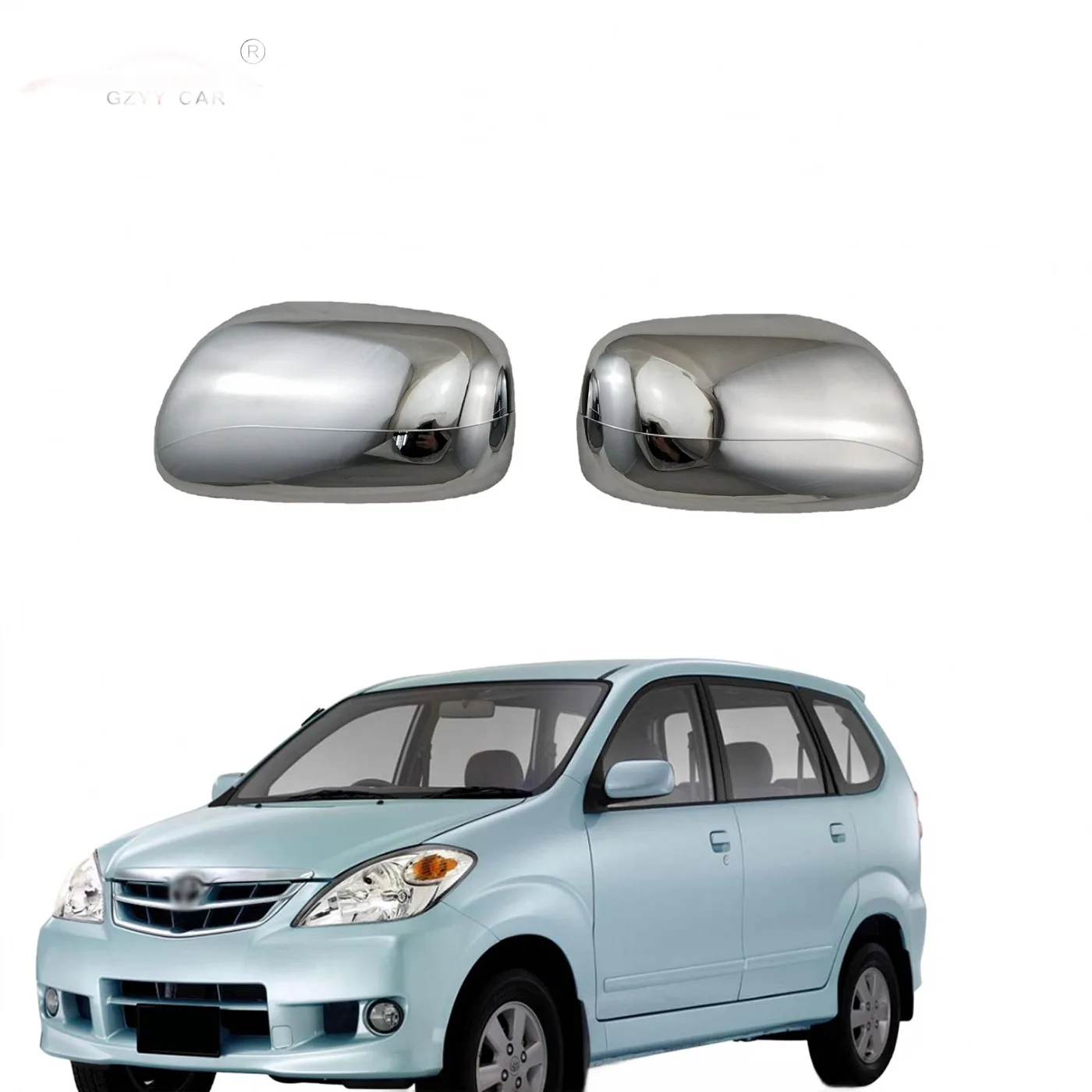 Chrome Exterior Rearview Mirror Cover Caps for Toyota Avanza 2003-2010 Side Mirror Protector Housing