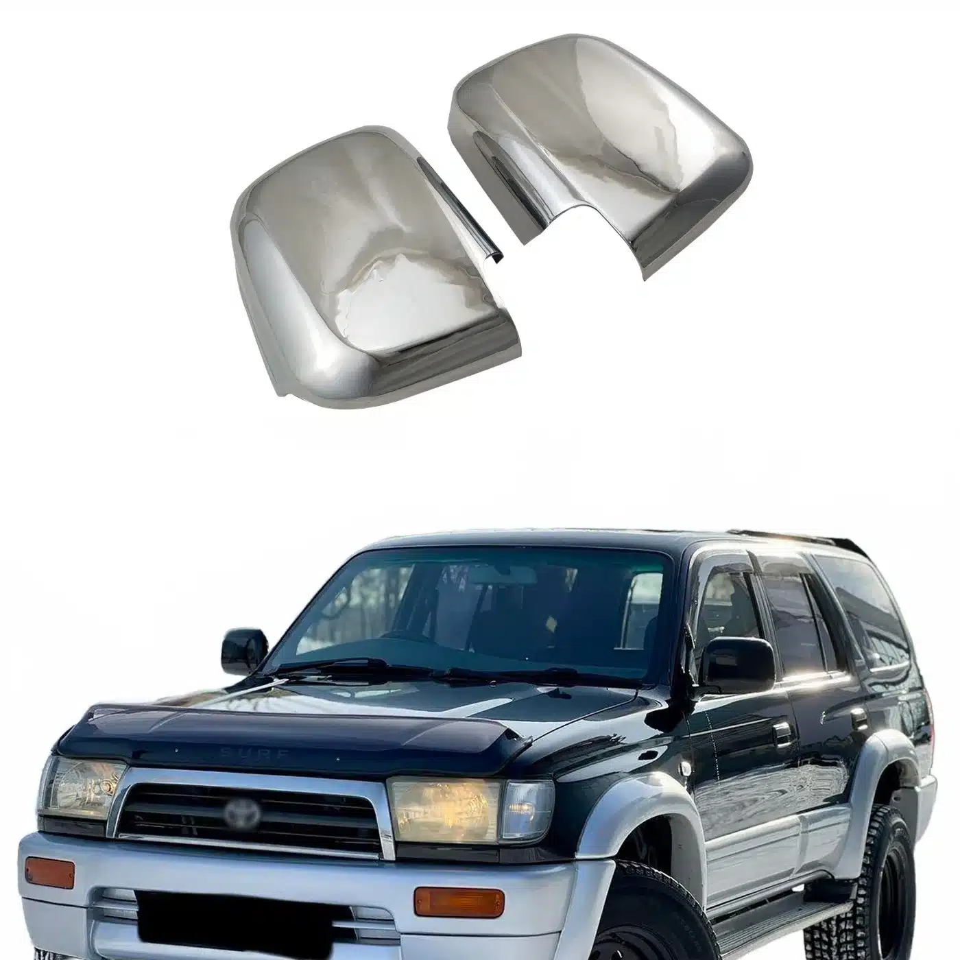 Rear View Mirror Cover Cap ABS Chrome Trim for Toyota Hilux Surf and 4Runner 1996-1998