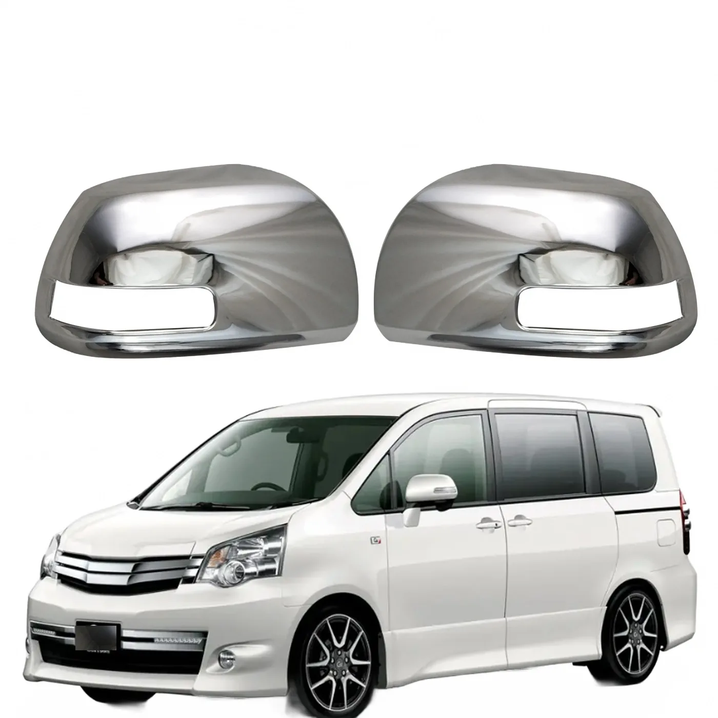 Chrome Exterior Rearview Mirror Cover Caps for Toyota Estima ACR50 Noah Voxy Vellfire