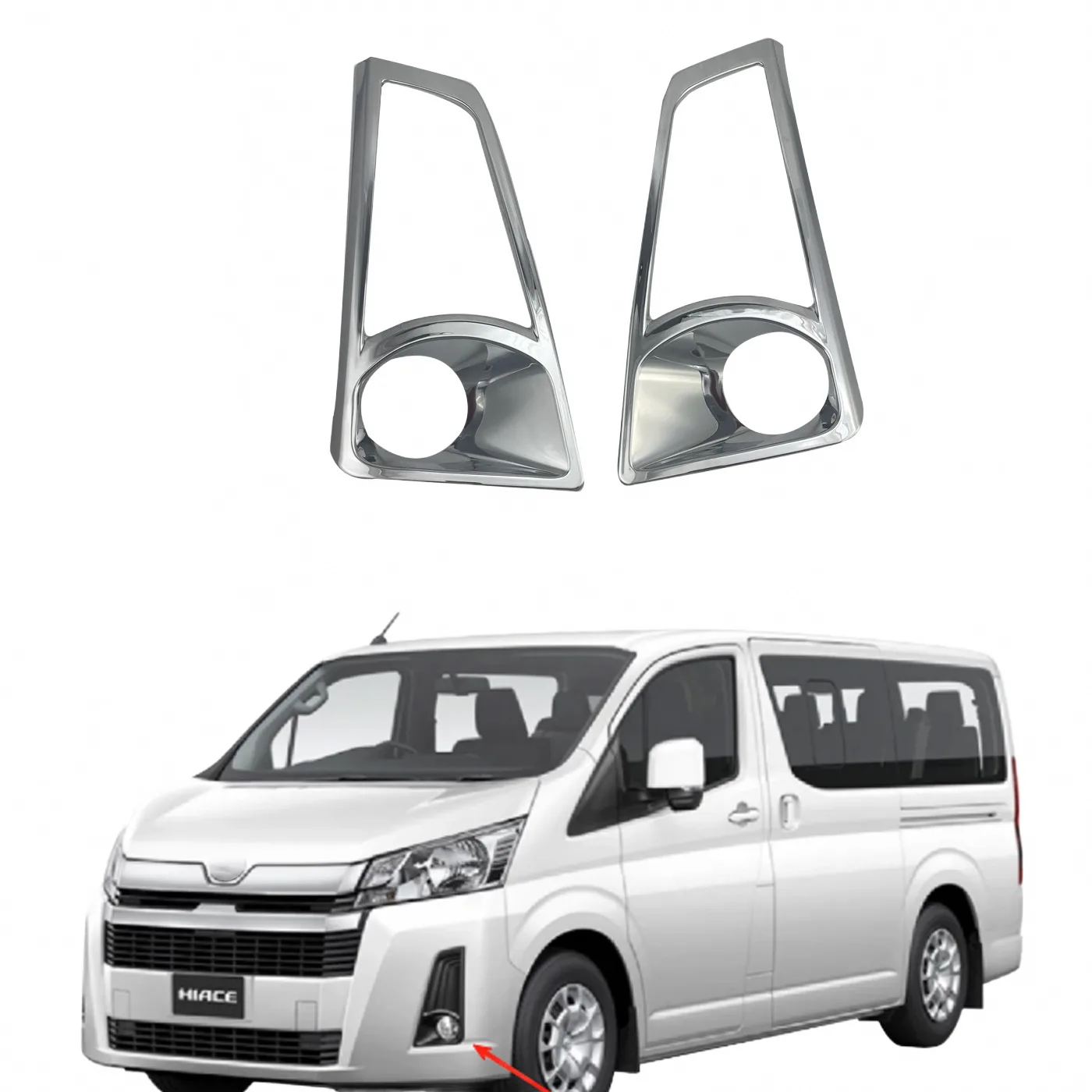 ABS Plastic Fog Light Cover Trim for Toyota Hiace Exterior Decoration and Protection