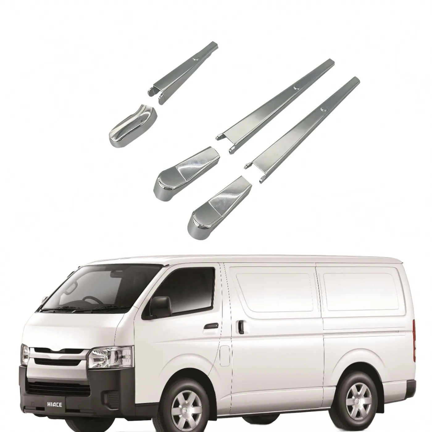 Rear Wiper Blade Arm Cover Cap Chrome ABS Trim Compatible with Toyota Hiace 2006-2016