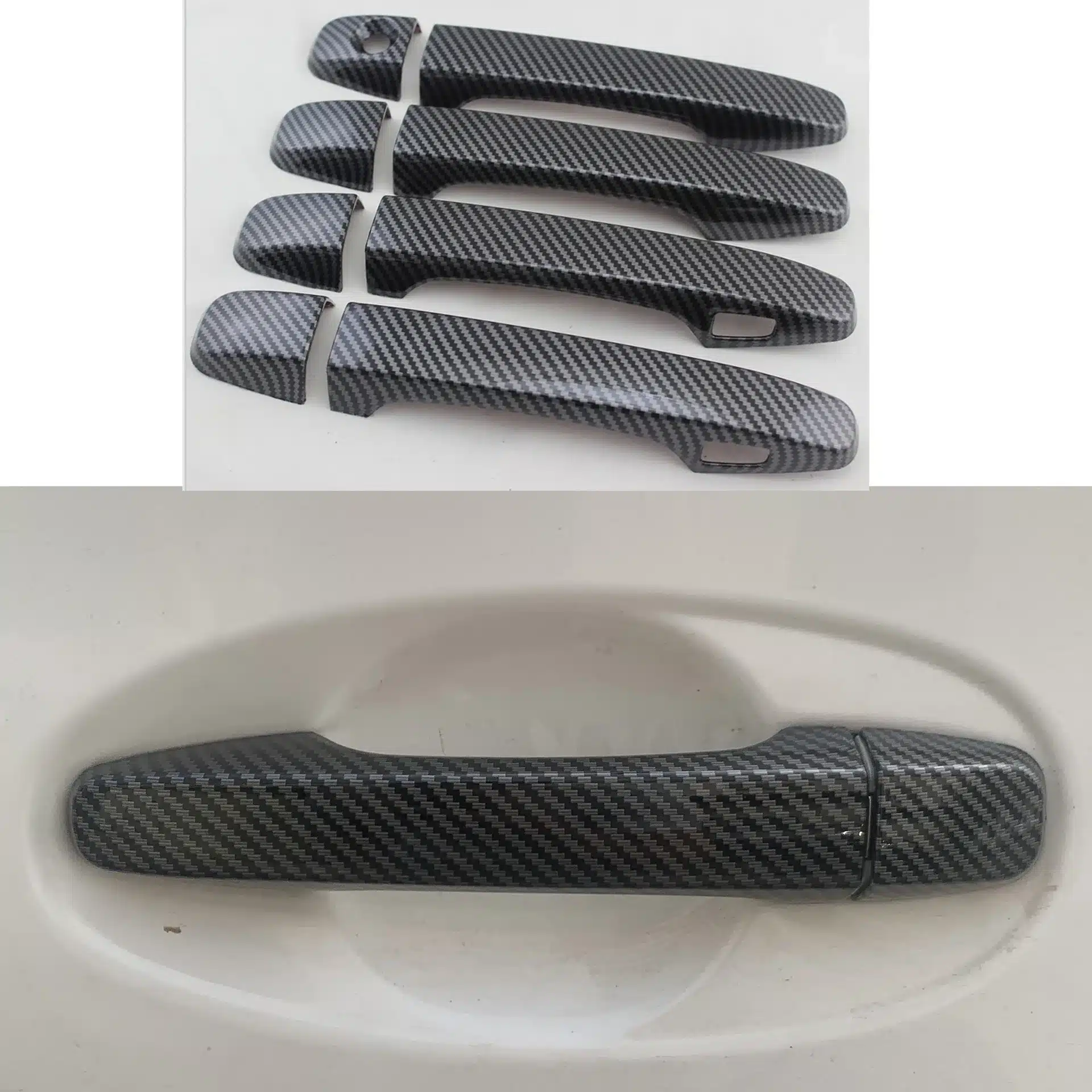 Carbon Fiber Style Door Handle Covers for Prius ZVW30 2010-2015 Exterior Protection Trim