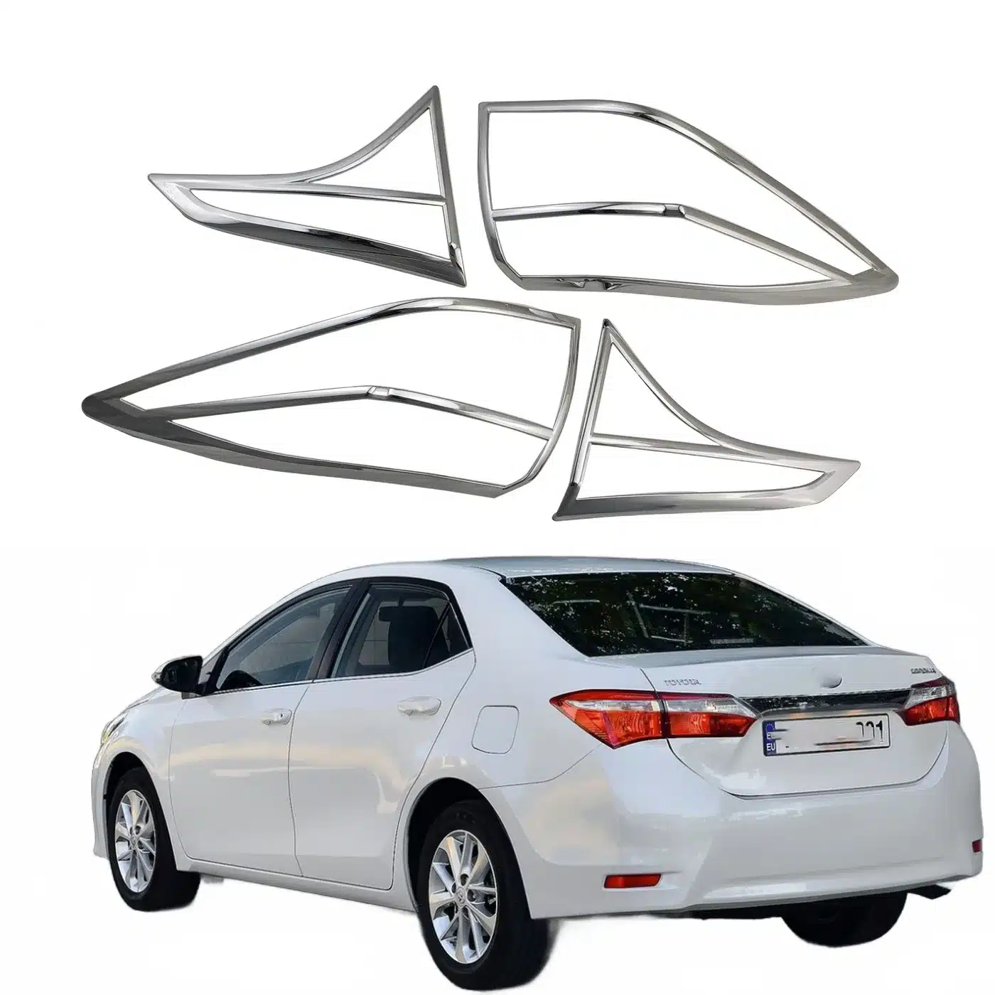 Rear Tail Light Guard Trim Cover ABS Chrome Exterior Decoration for Corolla 2014