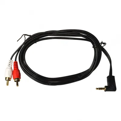3.5mm Right Angle Male to 2-RCA Male Stereo Audio Cable High Fidelity Gold-Plated Connector for Car Audio System 3.5mm Right Angle Male to 2-RCA Male Stereo Audio Cable High Fidelity Gold-Plated Connector for Car Audio System