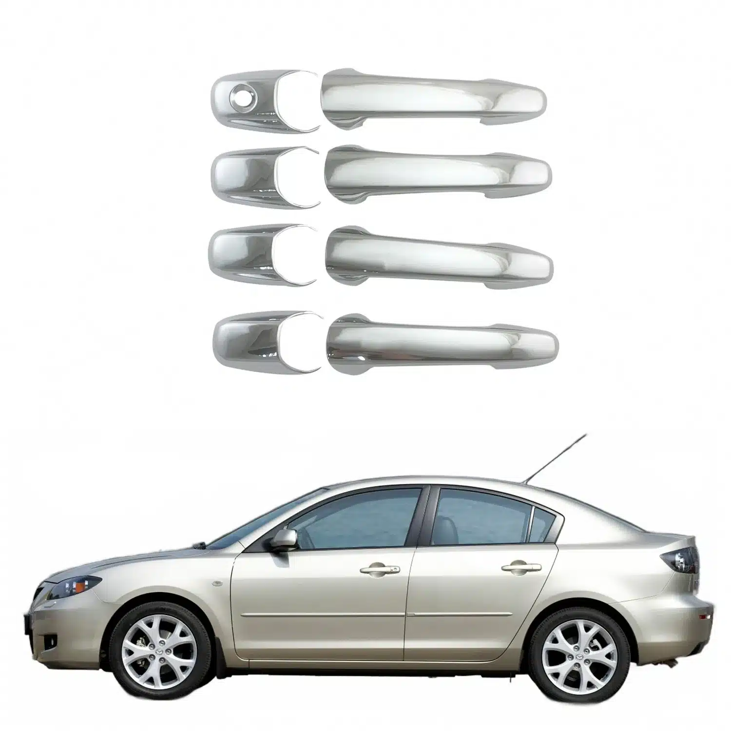 Chrome Plated ABS Door Handle Covers for Mazda 6 2003-2008 Exterior Trim Protectors