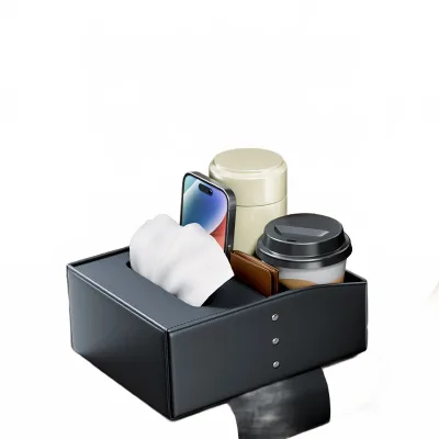 Universal Car Center Console Armrest Organizer Box with Integrated Cup Holder and Tissue Box Functionality Universal Car Center Console Armrest Organizer Box with Integrated Cup Holder and Tissue Box Functionality