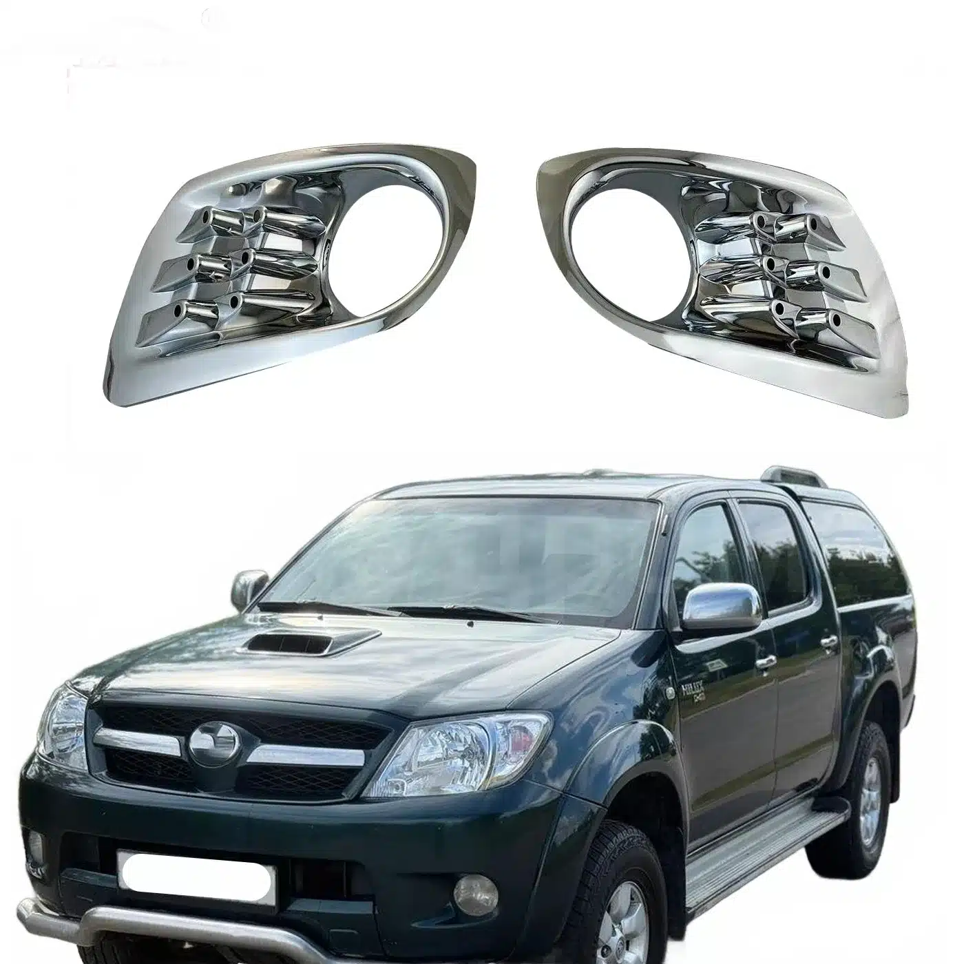 Chrome Fog Light Covers Electroplated Trim Bezel Frames for Toyota Hilux Vigo 2005-2008